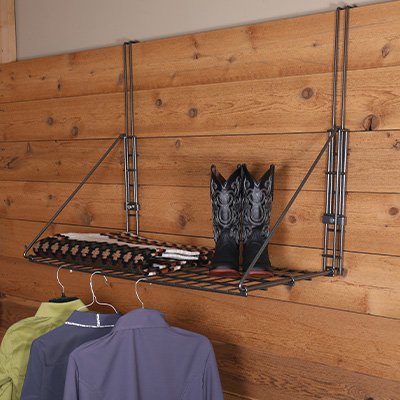 Easy-Up Pro Series Fold Up Hanging Shelf with Adjustable Hangers