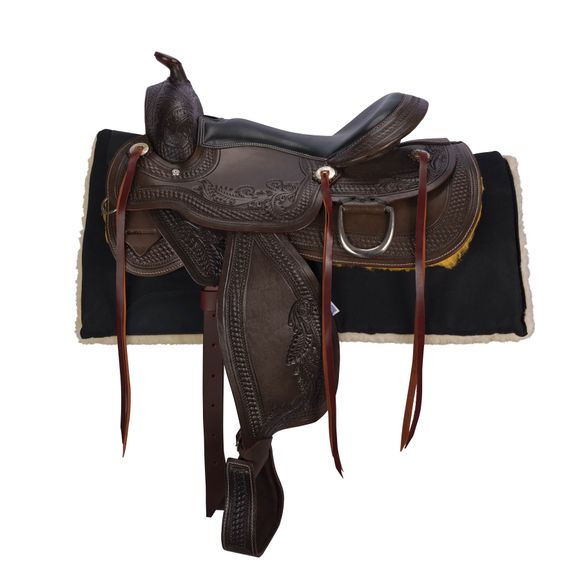 Beautifully Hand-Tooled Leather Saddle