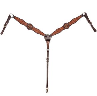 Double S Tooled Concho Western Breast Collarimage