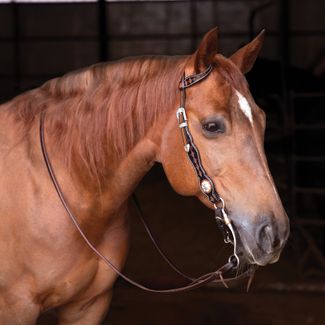 Schneiders® One Ear Diamond Tooled Silver Concho Ranch Headstall