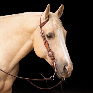 Schneiders® Ranch Turquoise Concho Two-Tone One Ear Headstallimage