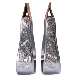 Schneiders® Aluminum Engraved Western Padded Stirrupsimage