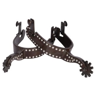 Schneiders® Antiqued Brown Steel Spurs with Dotsimage