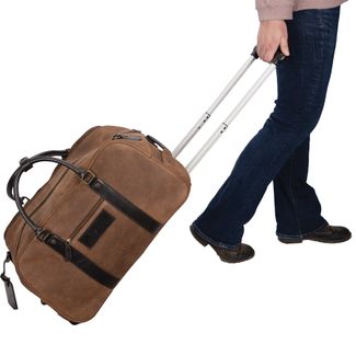K3DE Lexington Leather Rolling Duffle Bag