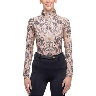 Kastel Denmark Ladies Coral Regal Palm 1/4 Zip Long Sleeve Sun Shirtimage