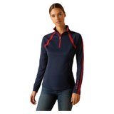 Ariat Ladies Sunstopper 3.0 1/4 Zip Baselayer46010_navyred.jpg image