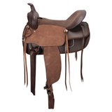 Schneiders® Roughout and Synthetic Hybrid Western Trail Saddle46049_chocolate.jpg image