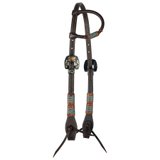 Schneiders® Turquoise Rawhide Rolled One Ear Headstall46667_darkoil.jpg image
