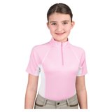 Ovation Kids Quarter Zip Short Sleeve SunShirt47225_pinkwhite.jpg image