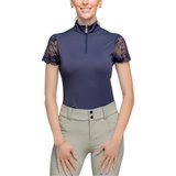 Kastel Denmark Ladies Galloon Lace Short Sleeve Sun Shirt47347_navy.jpg image