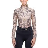 Kastel Denmark Ladies Coral Regal Palm 1/4 Zip Long Sleeve Sun Shirt47350_coral.jpg image