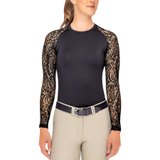 Kastel Denmark Ladies Crewneck Floral Lace Long Sleeve Shirt47842_black.jpg image