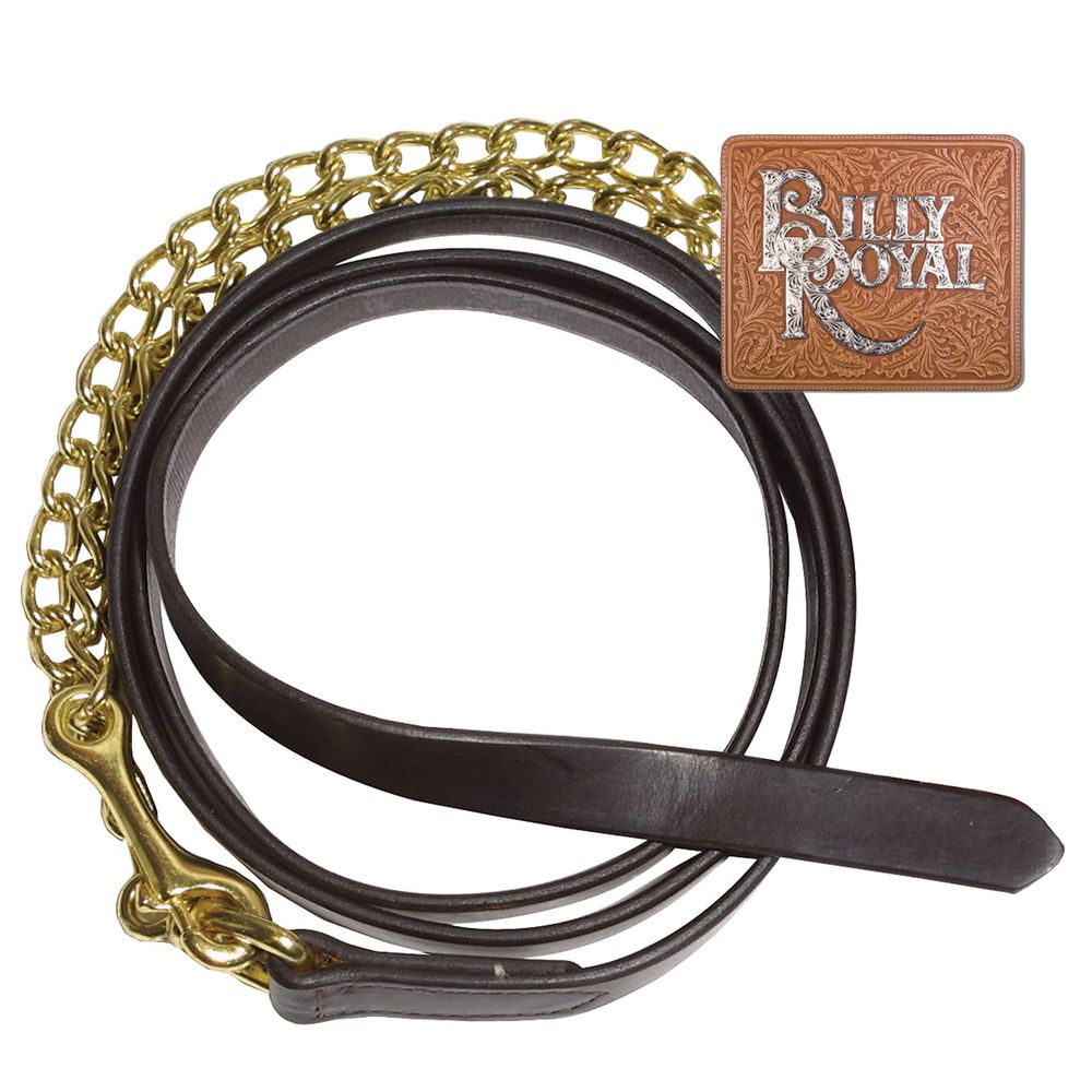 Billy Royal® Leather Lead with 24" Brass Chain