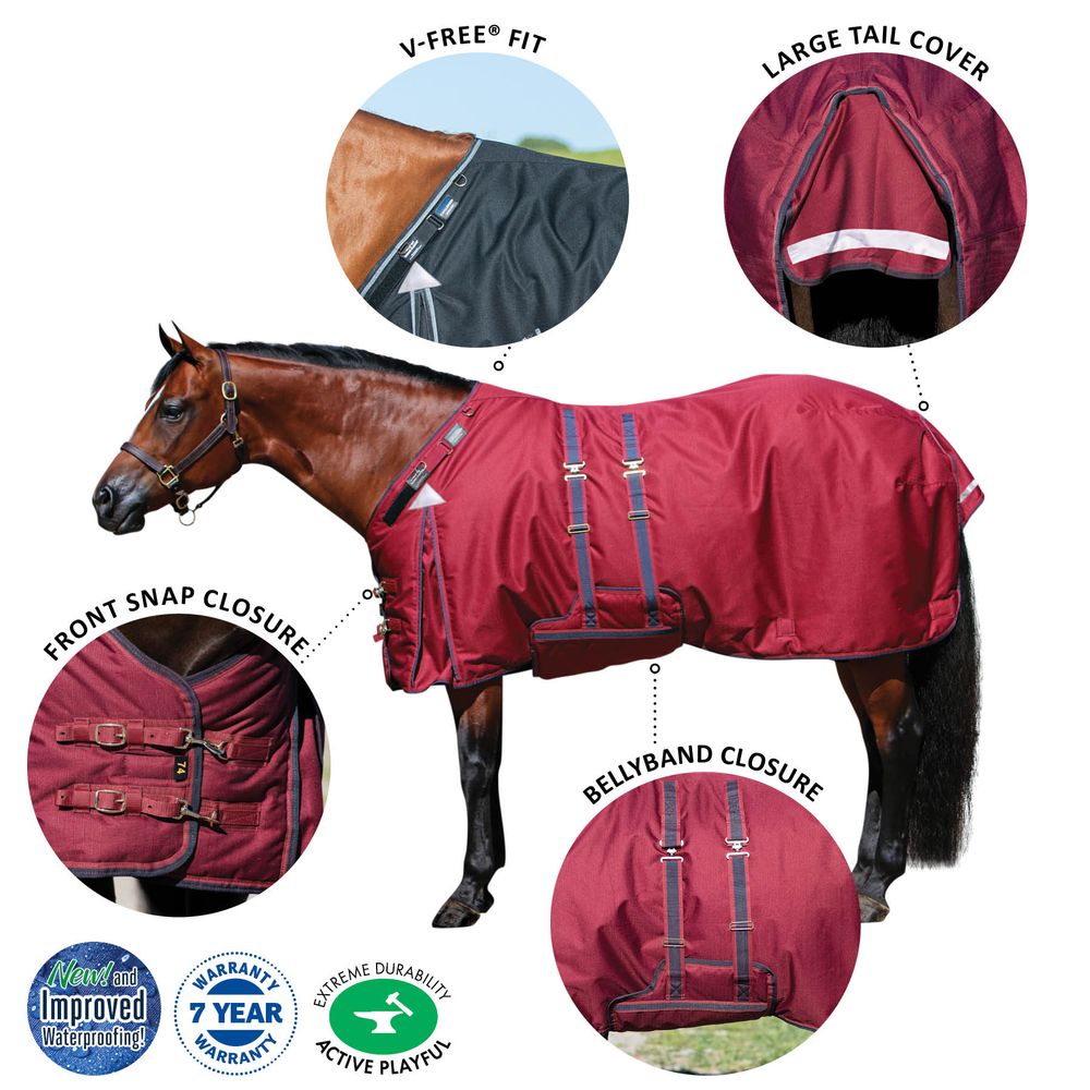 ARMORFlex® Challenger V-Free® Fit Medium Weight Turnout Blanket - Bellyband