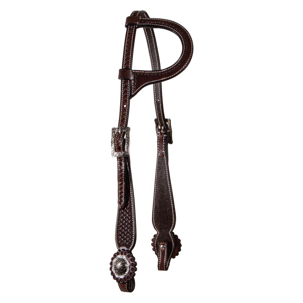 Double S Teardrop Basketweave One Ear Headstall