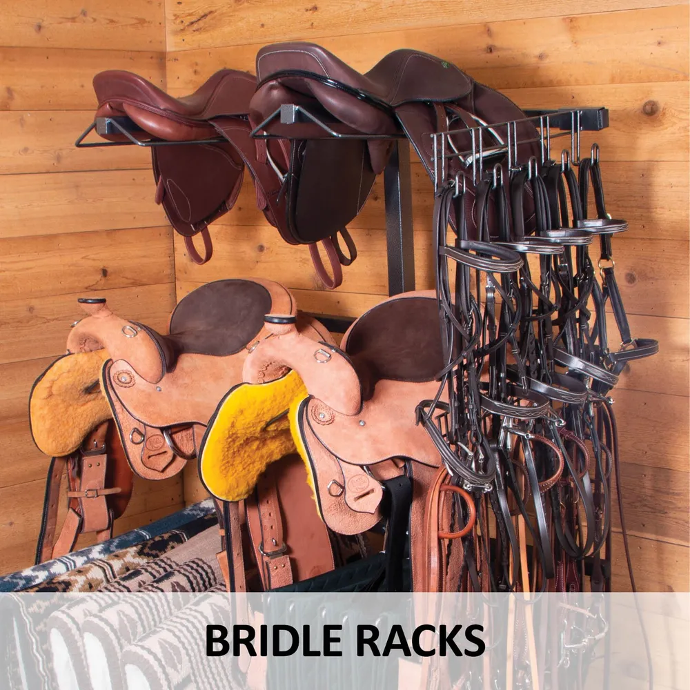 Horse Halters Intrepid International 4-Hook Bridle Rack Portable