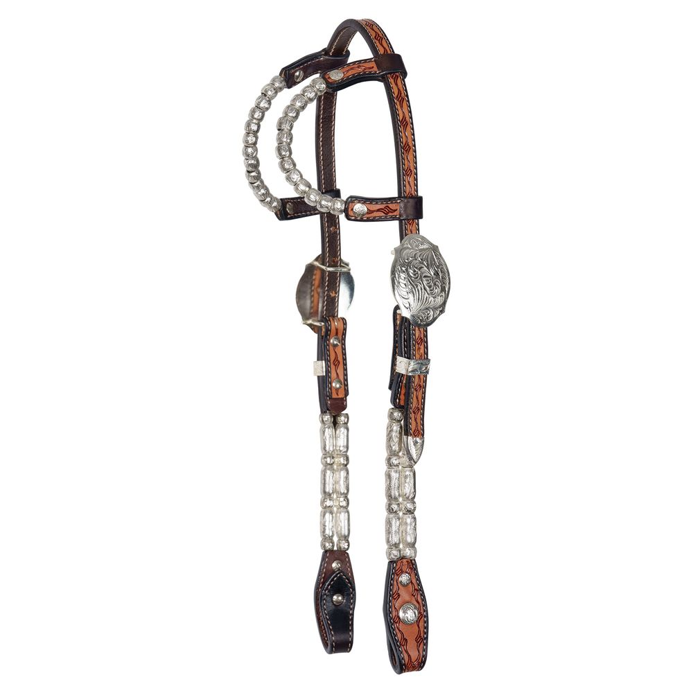 Double S Two Ear Wave Western Show Headstall
