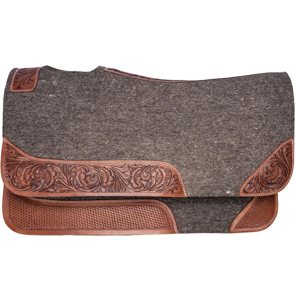 Billy Royal Wool Felt Western Pad with Leather Tooling