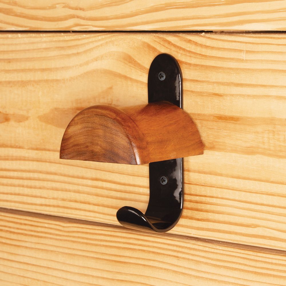 Berlin Brass Black and Wood Domed Bridle Rack