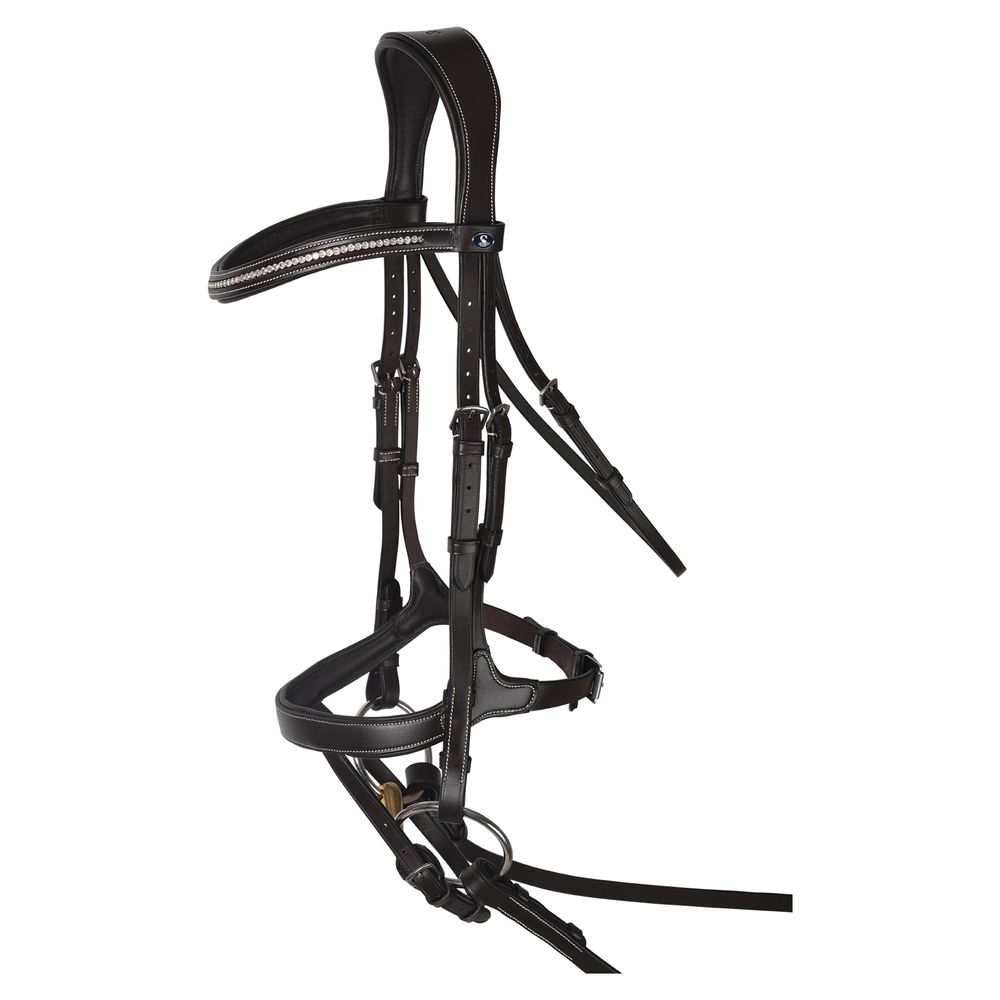 Schneiders® Ergonomic Flash English Bridle with Clear Crystal Browband