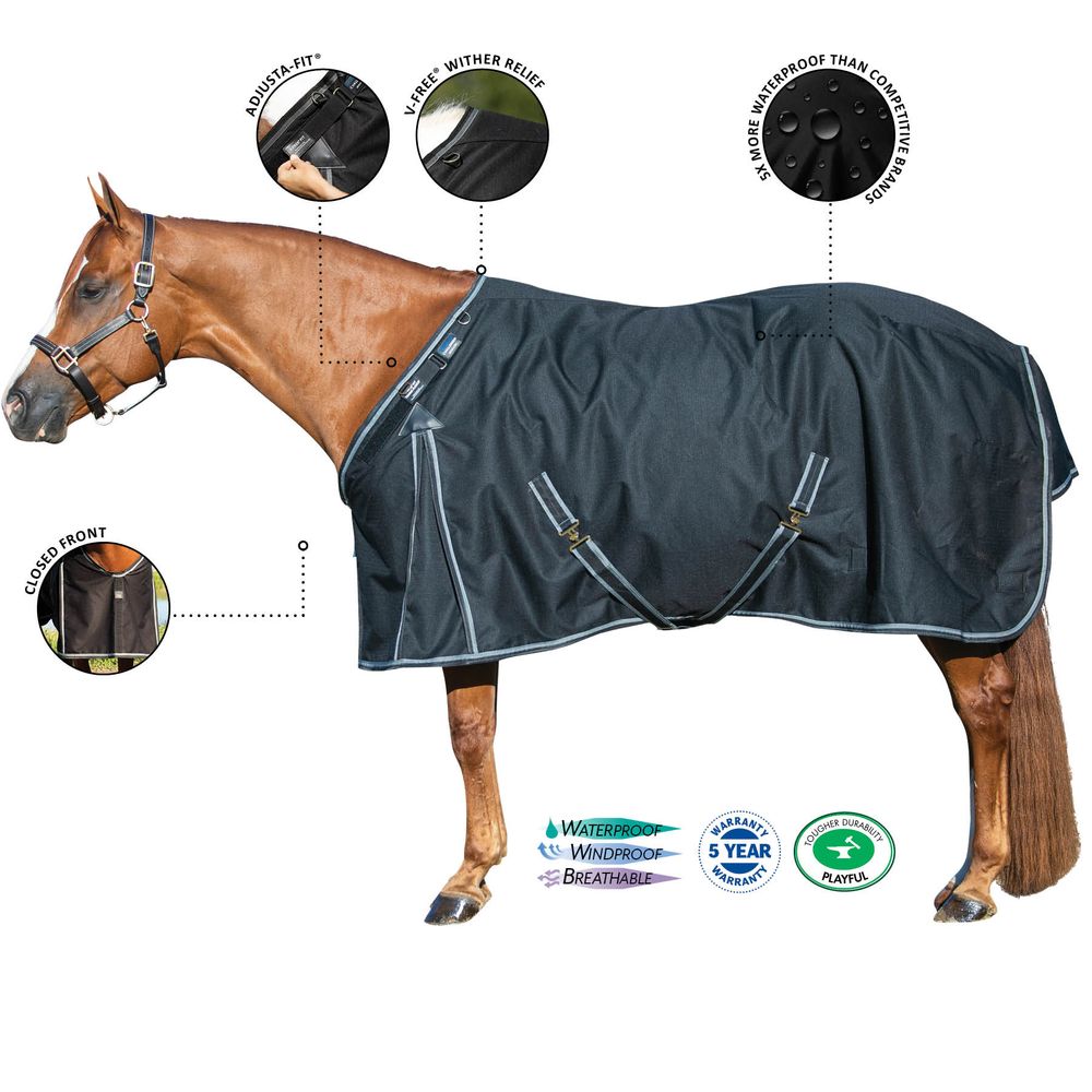 ARMORFlex Challenger V-Free Fit Closed Front Tekno-Fleece Horse Turnout Blanket - Surcingle