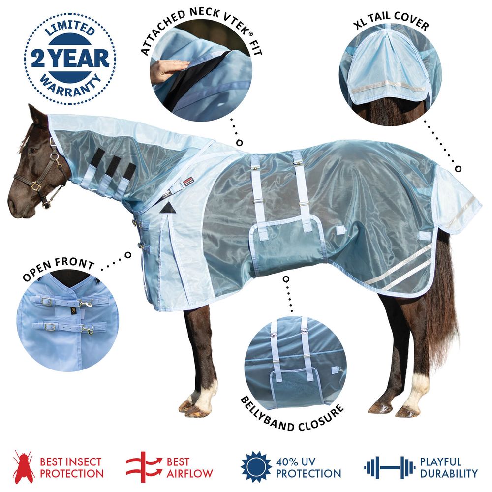 Schneiders® Mosquito Mesh II Attached Neck VTEK® Adjusta-Fit® Bellyband Fly Sheet