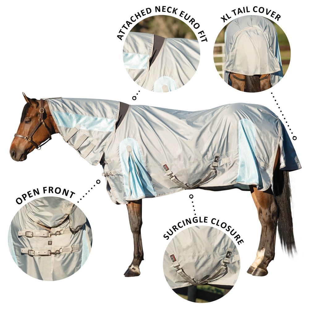 Schneiders® Airmesh II Attached Neck Euro Surcingle Turnout Sheet