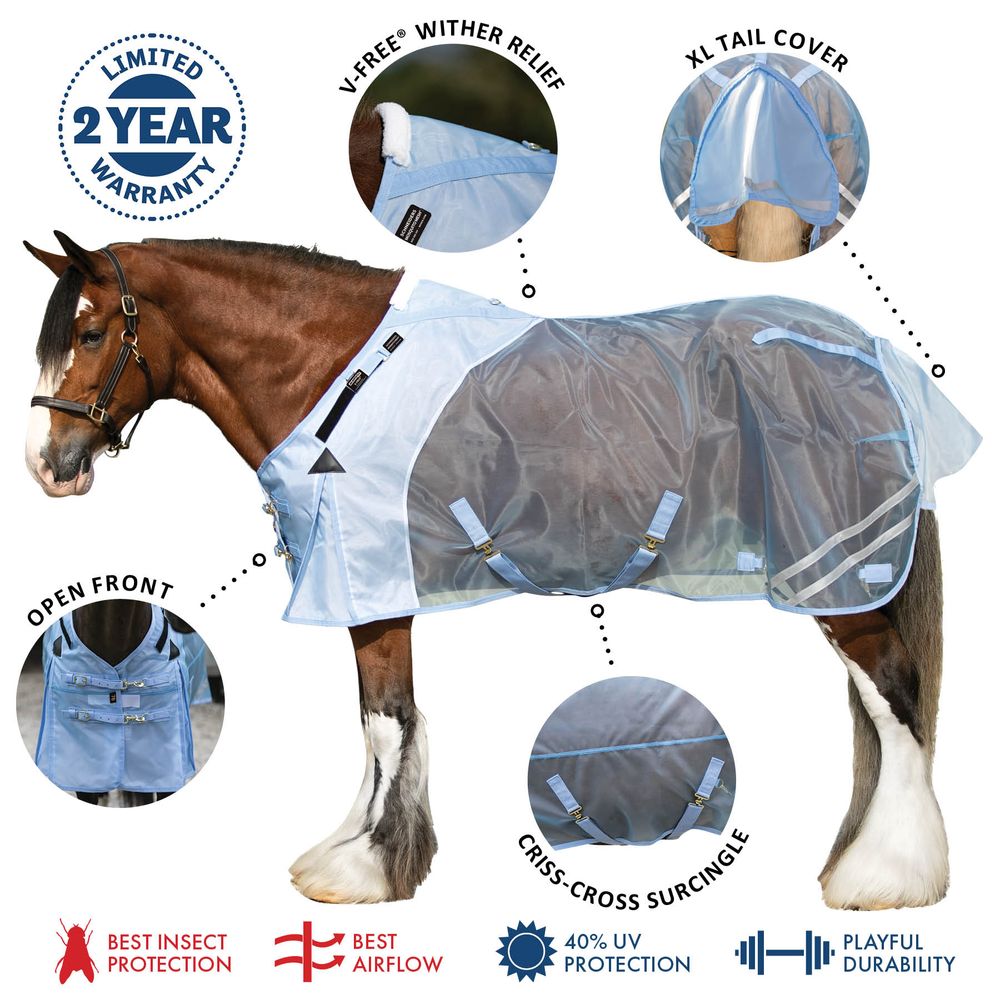 Schneiders® Mosquito Mesh II V-Free® Adjusta-Fit® Surcingle Draft Fly Sheet