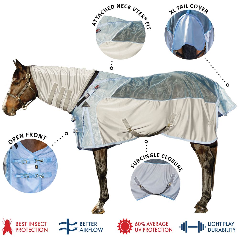 Schneiders® Mosquito Mesh Hybrid II Attached Neck VTEK® Adjusta-Fit® Surcingle Fly Sheet