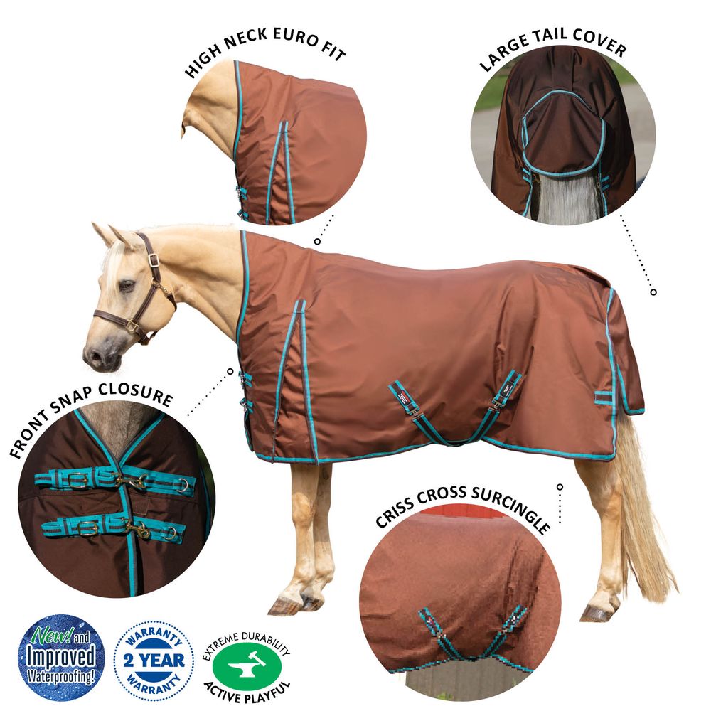 StormShield® Extreme II High Neck Euro Surcingle 380g Heavy Weight Turnout Blanket