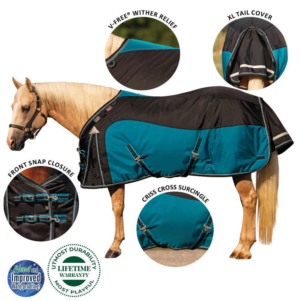 Schneiders® ARMORFlex® Pro V-Free® Wither Relief Adjusta-Fit® Surcingle 220g Medium Weight Turnout Blanket