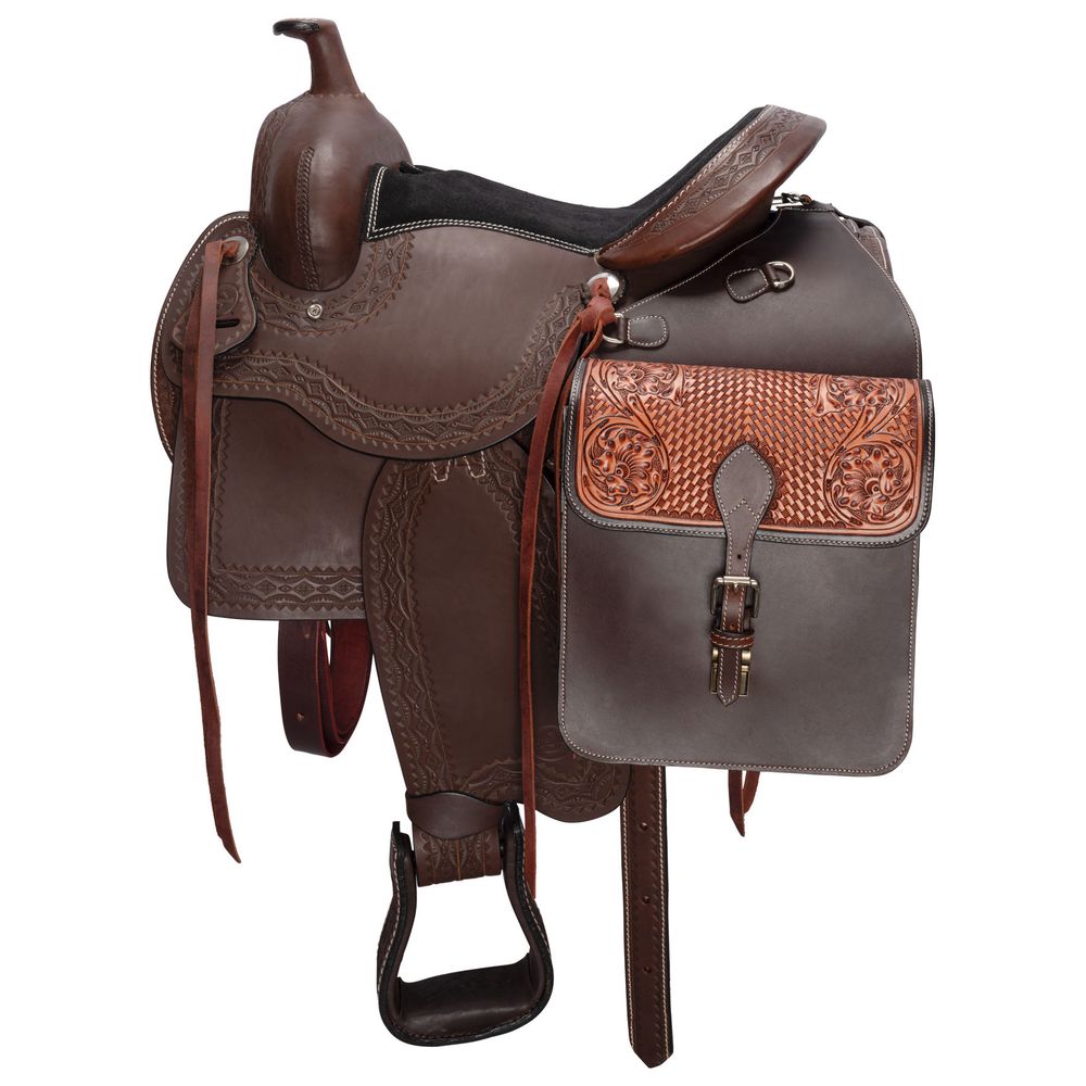 Schneiders® Tooled Leather Trail Saddle Bag