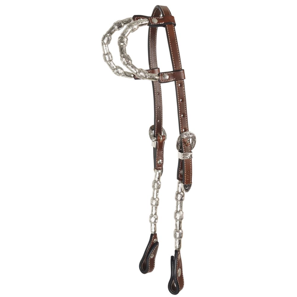 Schneiders® Two Ear Silver Plated Concho Western Show Headstall