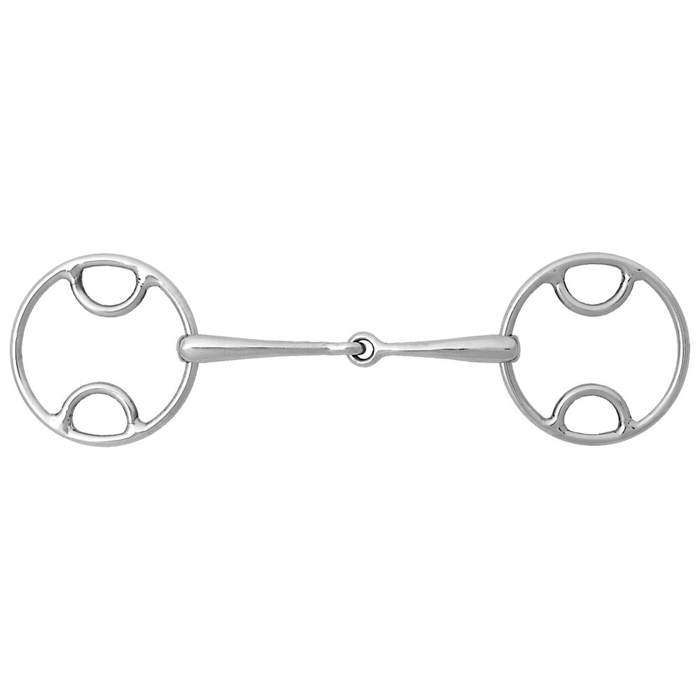 Korsteel Stainless Steel jointed Beval Loose Ring Snaffle Bit