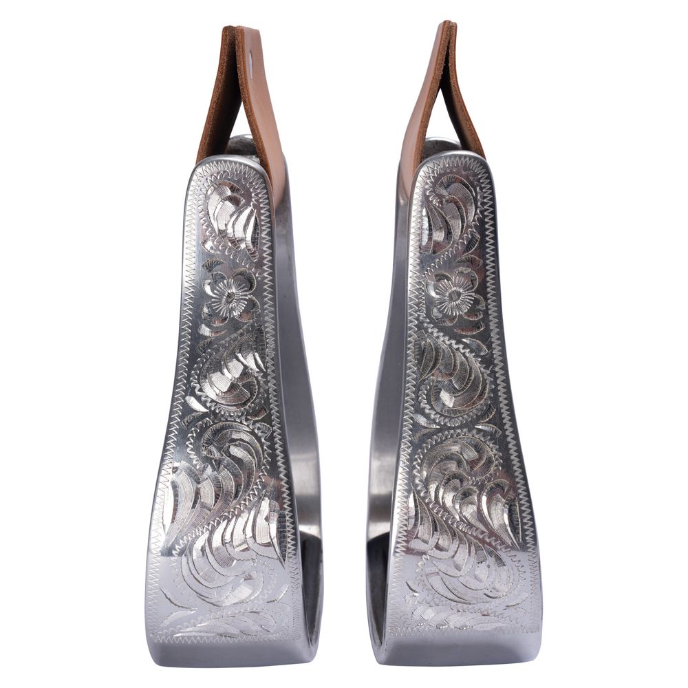 Schneiders® Aluminum Engraved Western Padded Stirrups