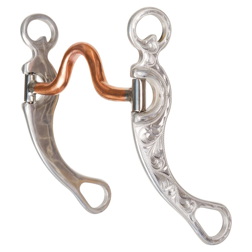 Schneiders® Medium Port Copper Mouth Grazing Bit with Engraved Cheeks