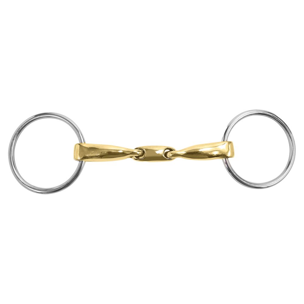 Sanft German Silver Curved Mouth Loose Ring Snaffle Bit With Lozenge