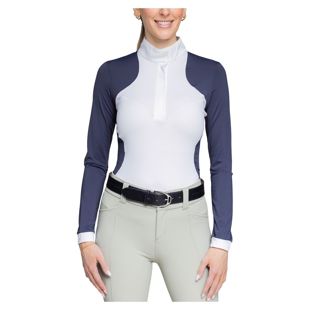 Kastel Denmark Ladies 1/4 Zip Perforated Mesh Long Sleeve Show Shirt