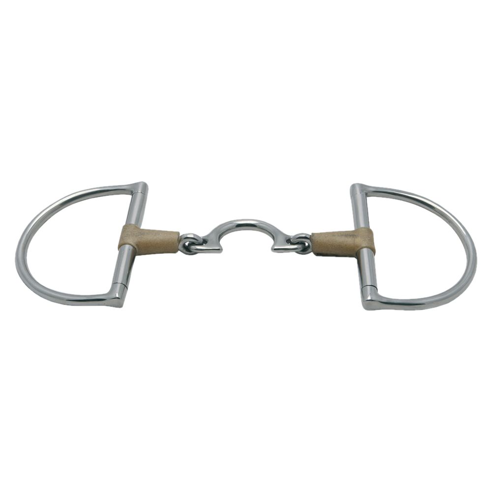 Metalab D-Ring Snaffle Leather Bit with Moon Link