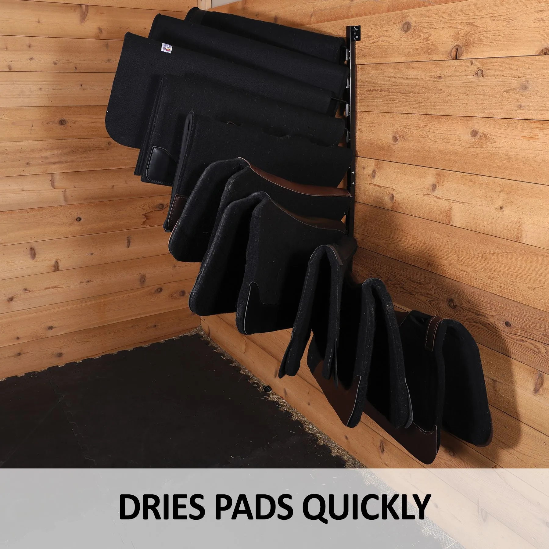 Tack Room Storage Solution 10 Arm Vertical Pad Rack - Heavy Duty Steel ...